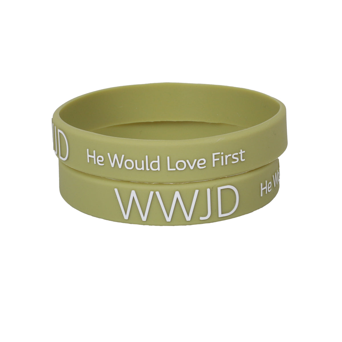 BRACELET SILICONE WWJD HE WOULD SAGE PK12