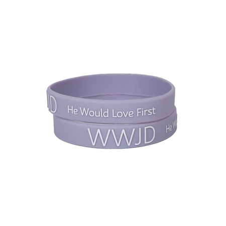 BRACELET SILICONE WWJD HE WOULD VIOLET PK12