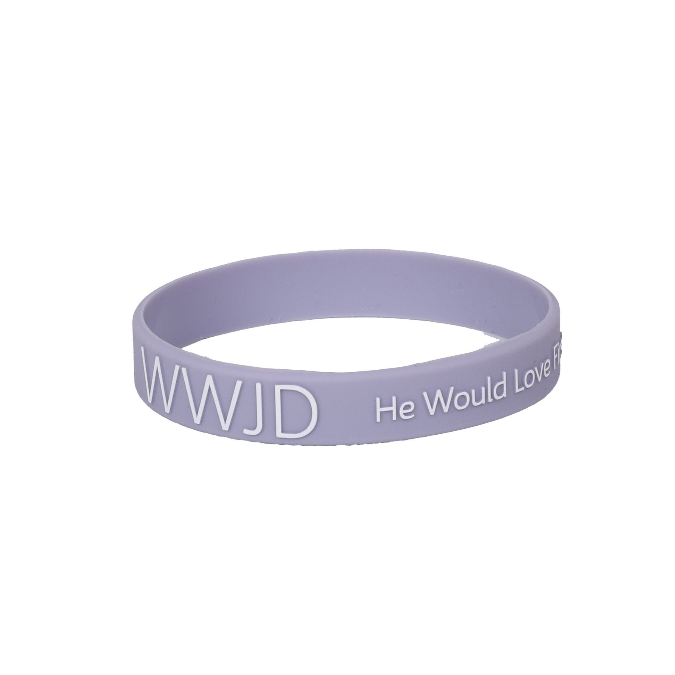 BRACELET SILICONE WWJD HE WOULD VIOLET PK12