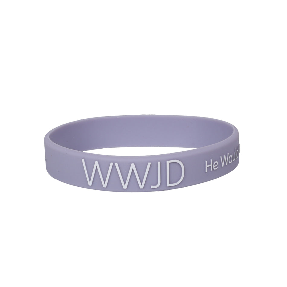 BRACELET SILICONE WWJD HE WOULD VIOLET PK12