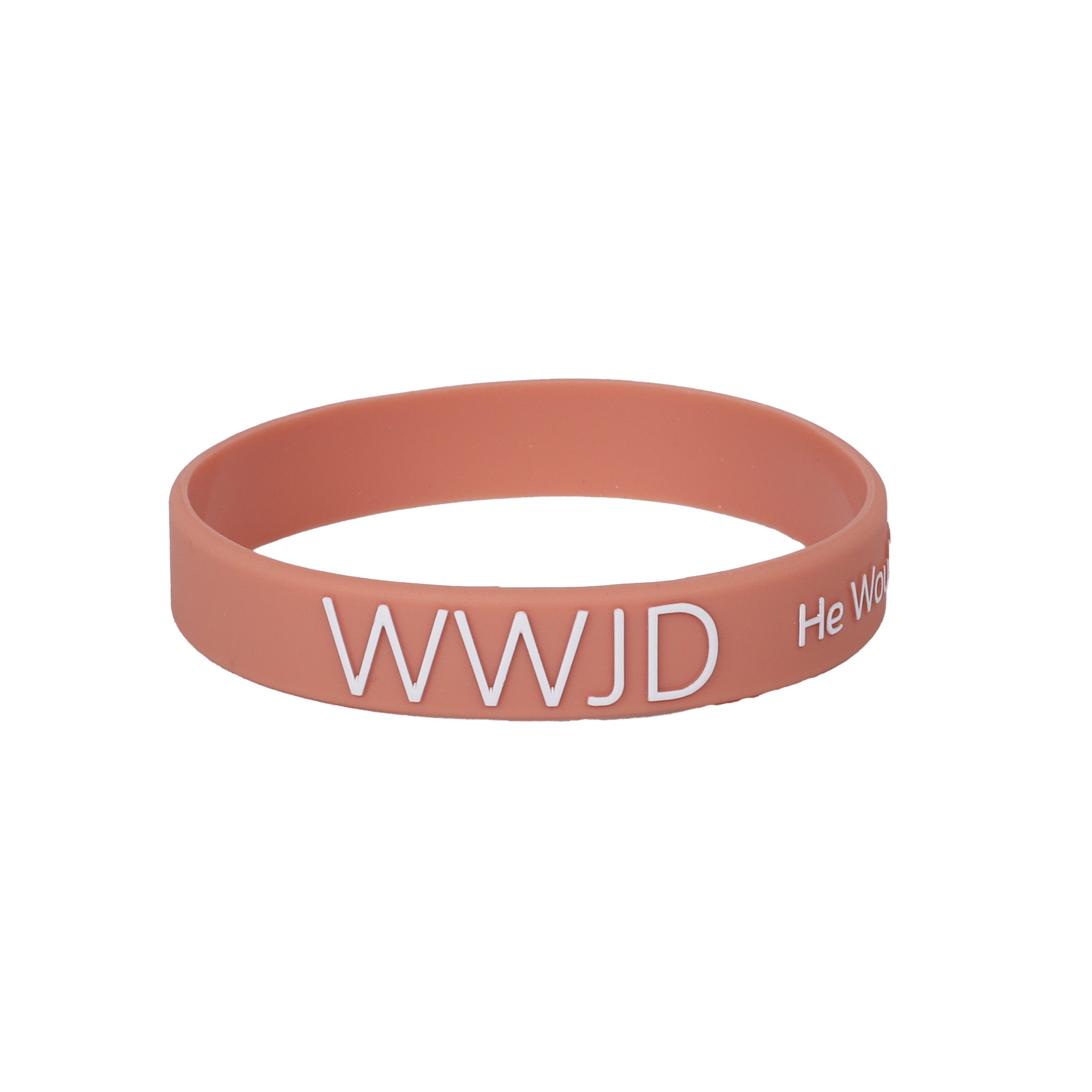 BRACELET SILICONE WWJD HE WOULD LT TERRACOTTA  PK12
