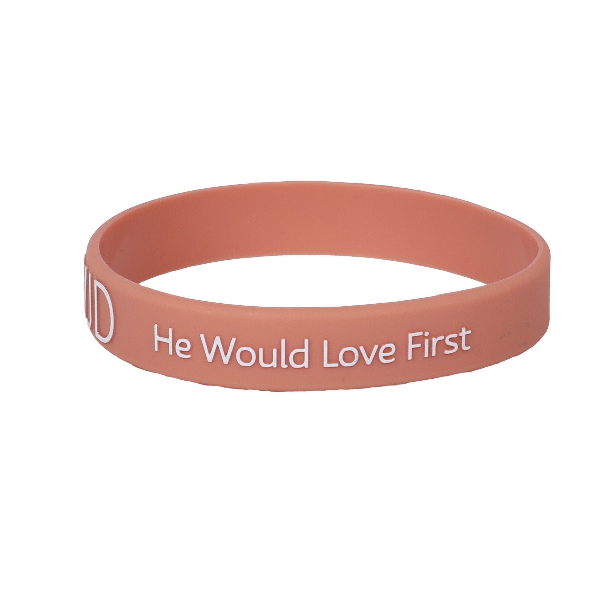 BRACELET SILICONE WWJD HE WOULD LT TERRACOTTA  PK12