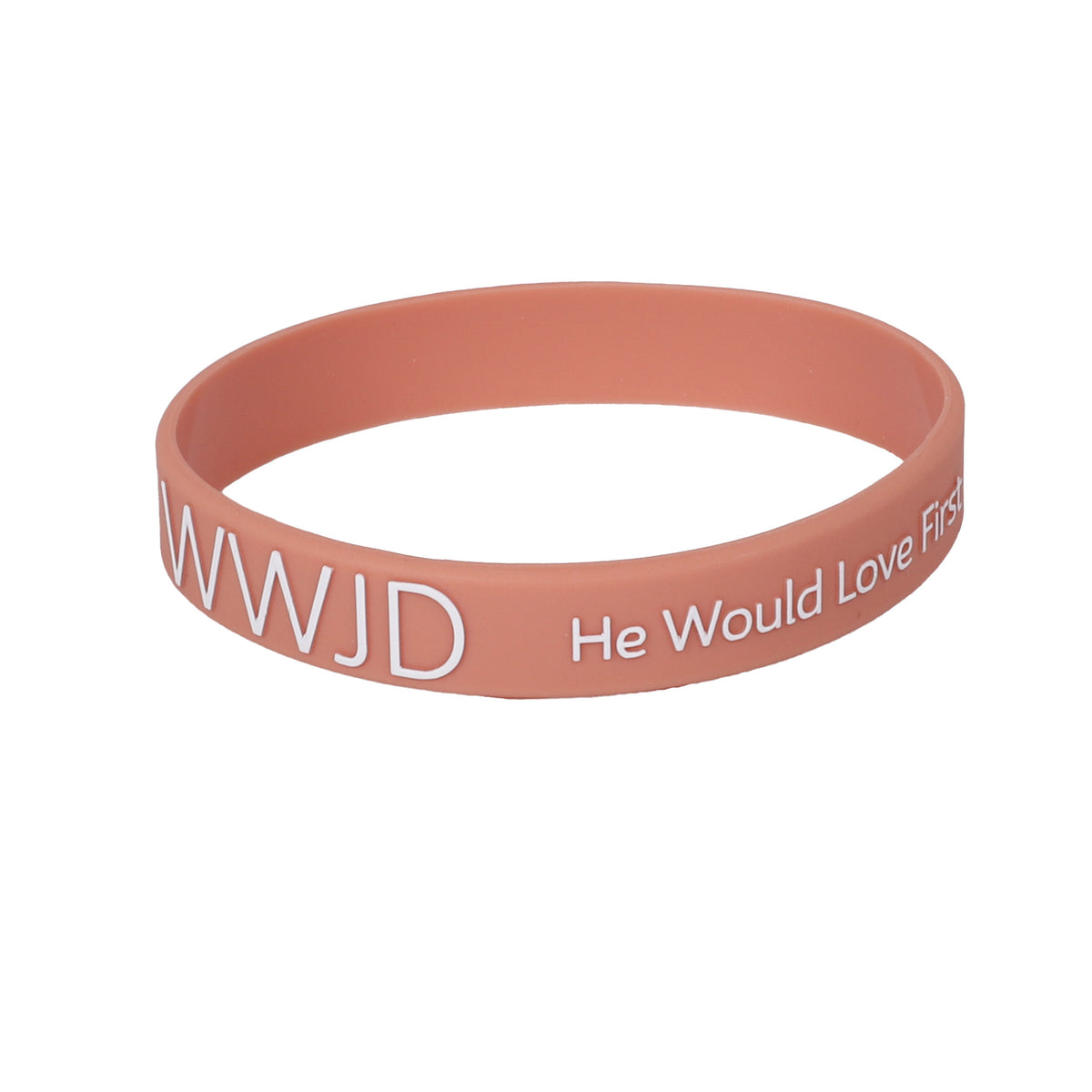 BRACELET SILICONE WWJD HE WOULD LT TERRACOTTA  PK12