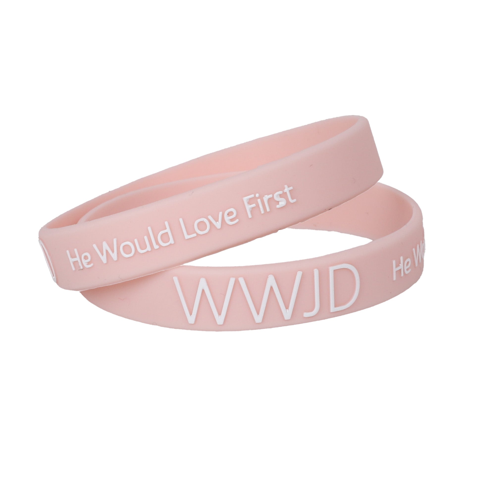 BRACELET SILICONE WWJD HE WOULD BLUSH PK12