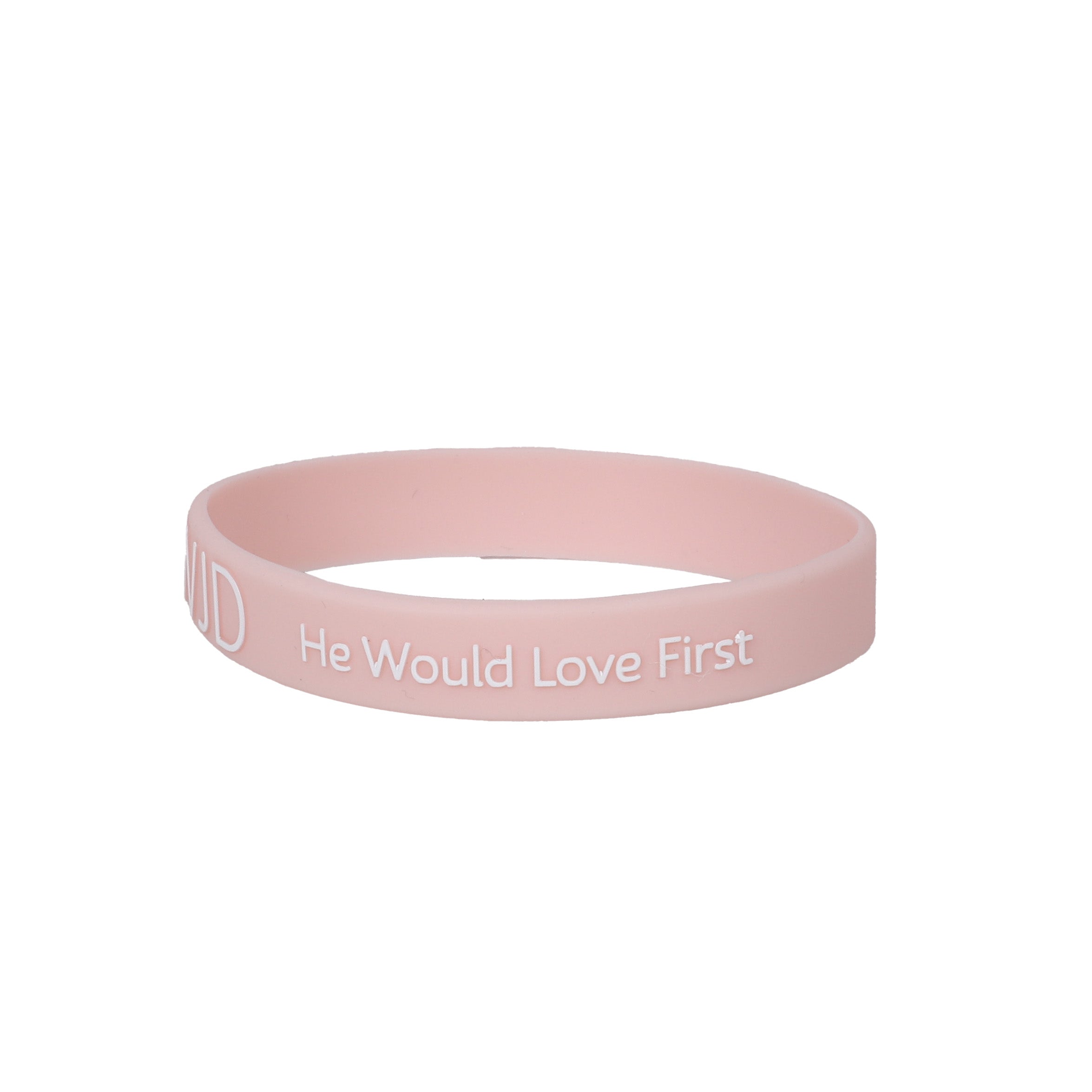 BRACELET SILICONE WWJD HE WOULD BLUSH PK12