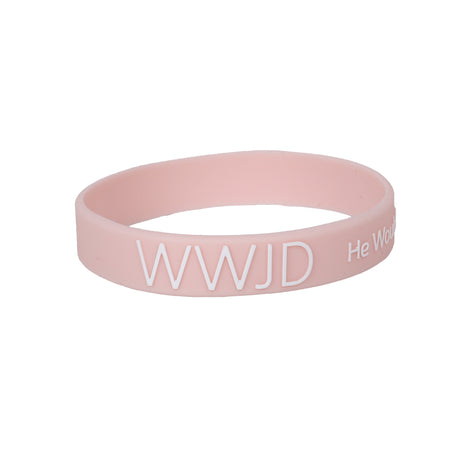 BRACELET SILICONE WWJD HE WOULD BLUSH PK12