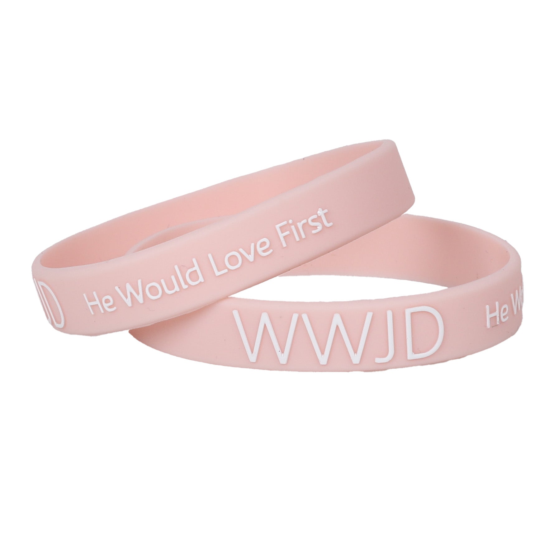 BRACELET SILICONE WWJD HE WOULD BLUSH PK12