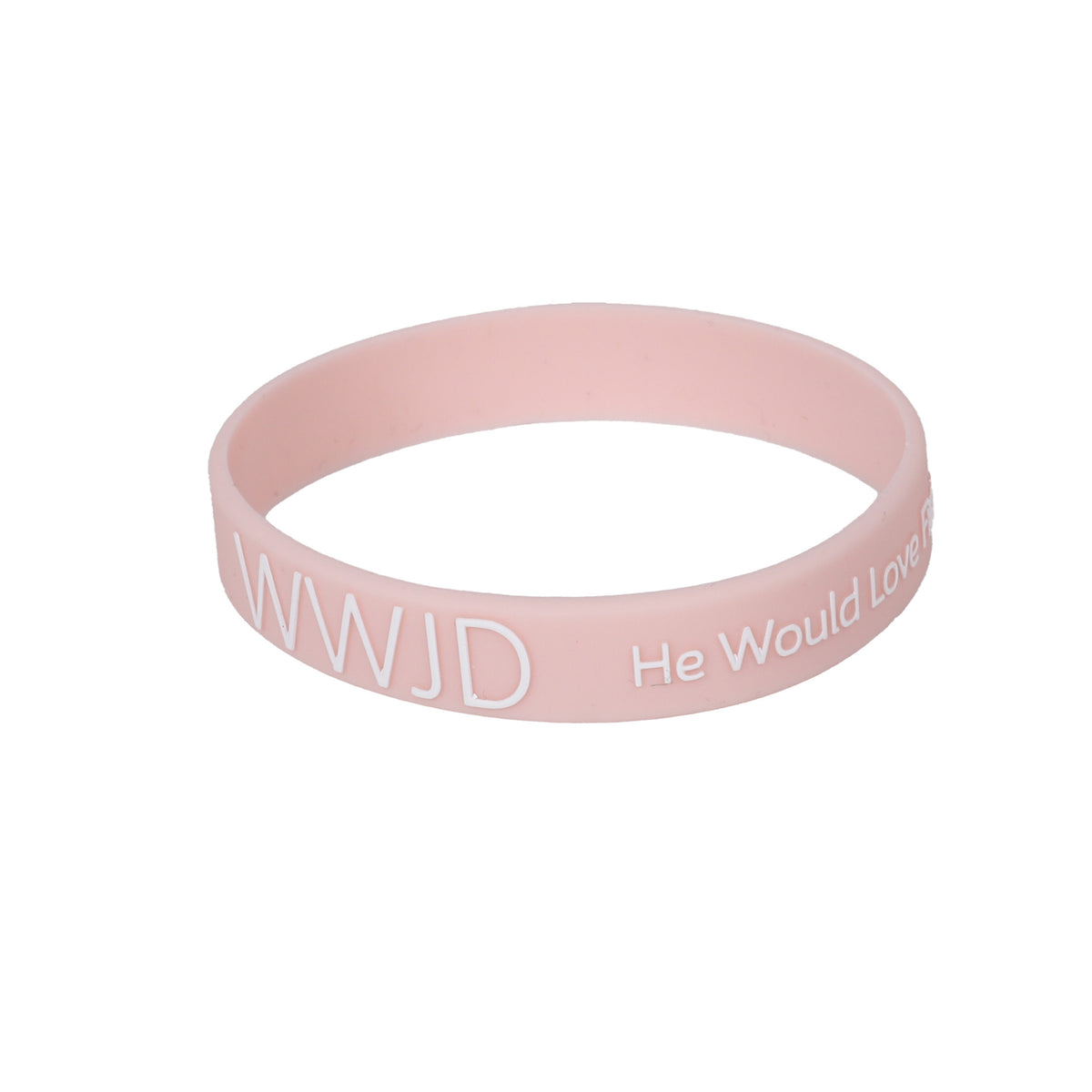 BRACELET SILICONE WWJD HE WOULD BLUSH PK12