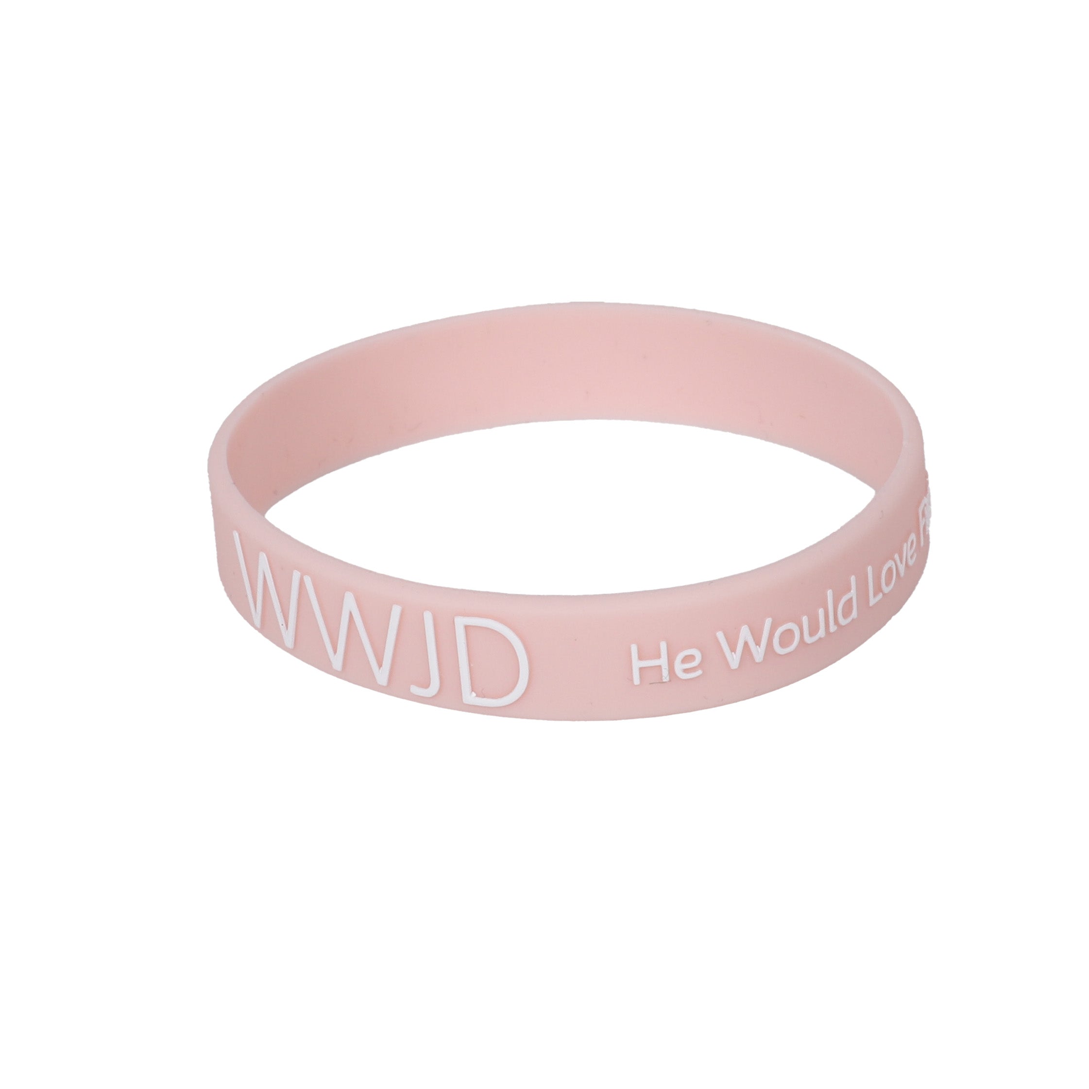 BRACELET SILICONE WWJD HE WOULD BLUSH PK12