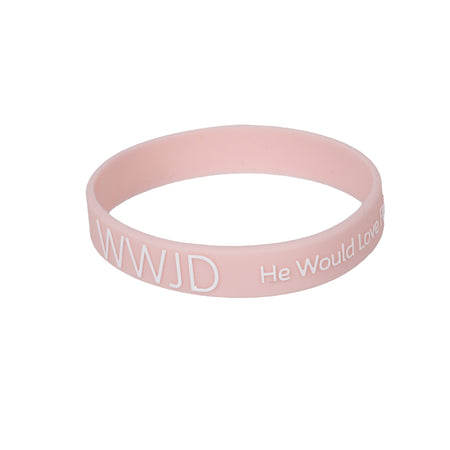 BRACELET SILICONE WWJD HE WOULD BLUSH PK12