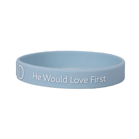 BRACELET SILICONE WWJD HE WOULD LT BLUE PK12