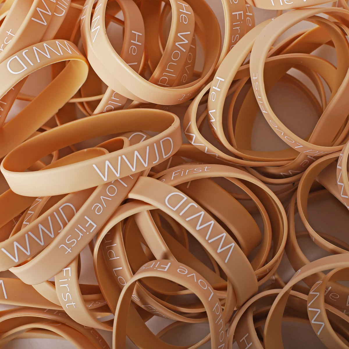 BRACELET SILICONE WWJD HE WOULD PEACH PK100