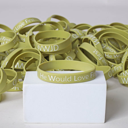 BRACELET SILICONE WWJD HE WOULD SAGE PK100