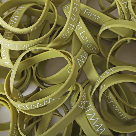 BRACELET SILICONE WWJD HE WOULD SAGE PK100