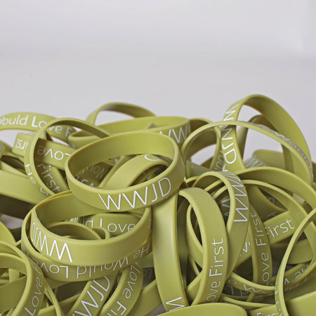 BRACELET SILICONE WWJD HE WOULD SAGE PK100
