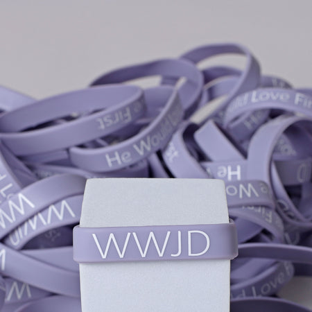 BRACELET SILICONE WWJD HE WOULD VIOLET PK100