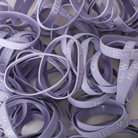 BRACELET SILICONE WWJD HE WOULD VIOLET PK100
