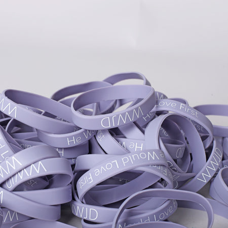 BRACELET SILICONE WWJD HE WOULD VIOLET PK100