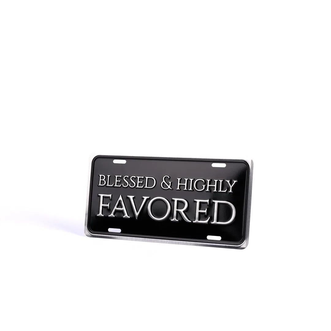 AUTOTAG DELUXE BLESSED & HIGHLY FAVORED SILVER