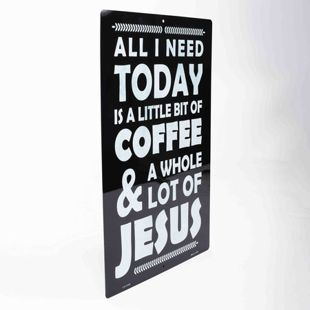 PARKING SIGN METAL COFFEE & JESUS