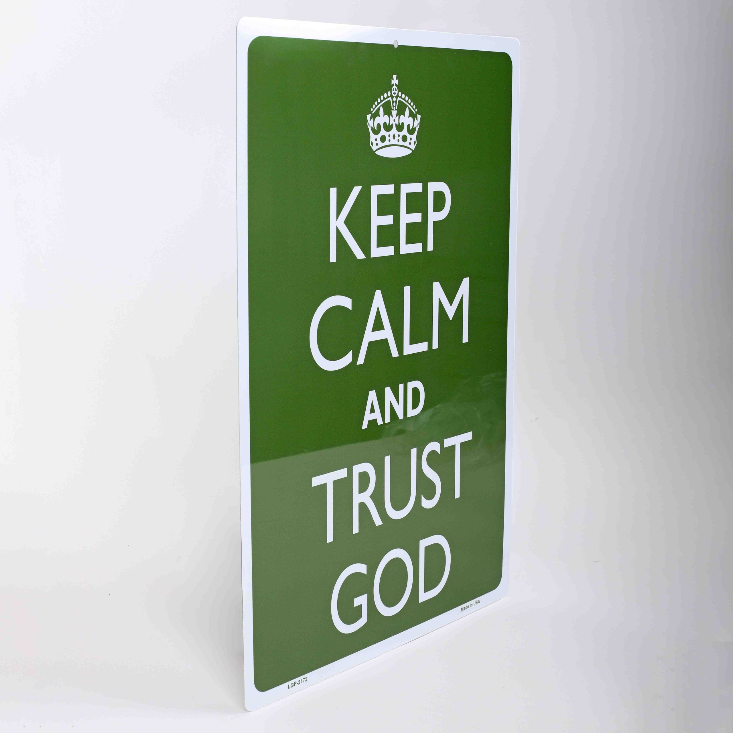 PARKING SIGN METAL KEEP CALM AND TRUST GOD
