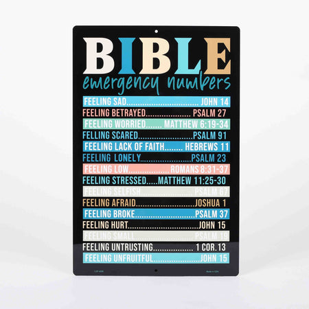 PARKING SIGN METAL BIBLE EMERGENCY NUMBERS