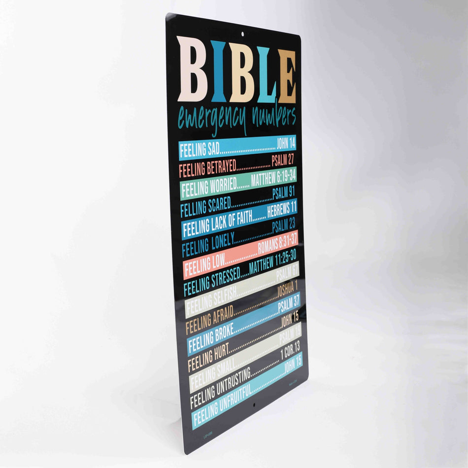PARKING SIGN METAL BIBLE EMERGENCY NUMBERS