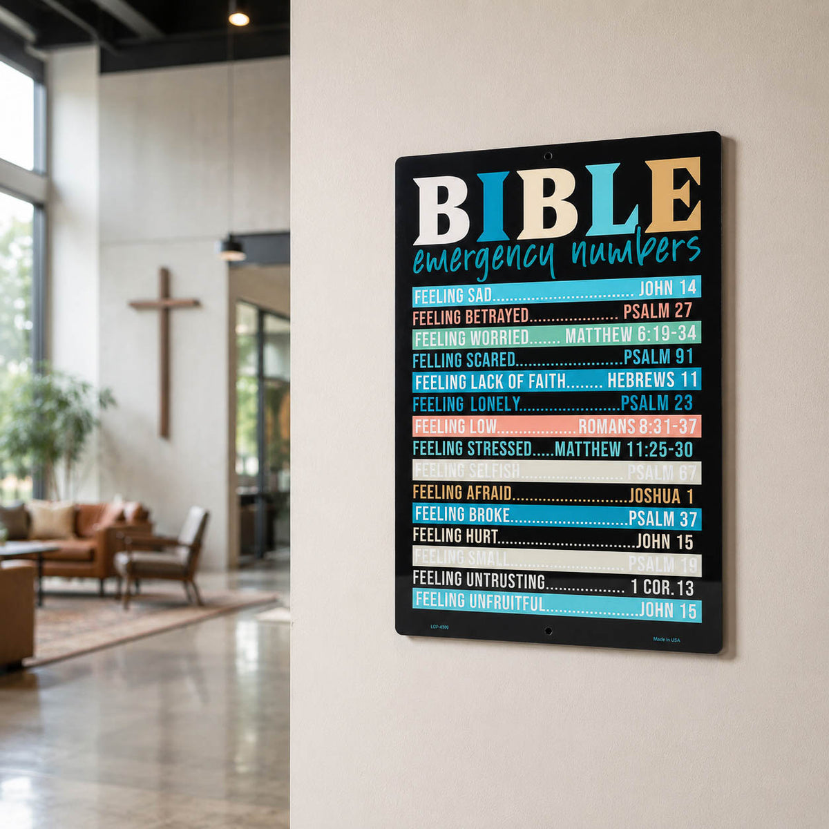 PARKING SIGN METAL BIBLE EMERGENCY NUMBERS