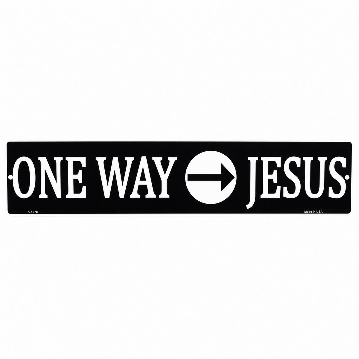STREET SIGN METAL ONE WAY JESUS