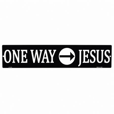 STREET SIGN METAL ONE WAY JESUS