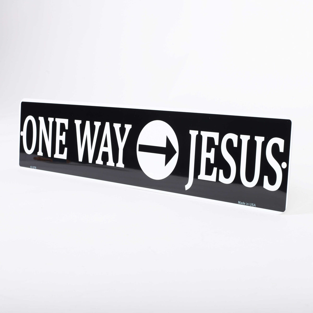 STREET SIGN METAL ONE WAY JESUS