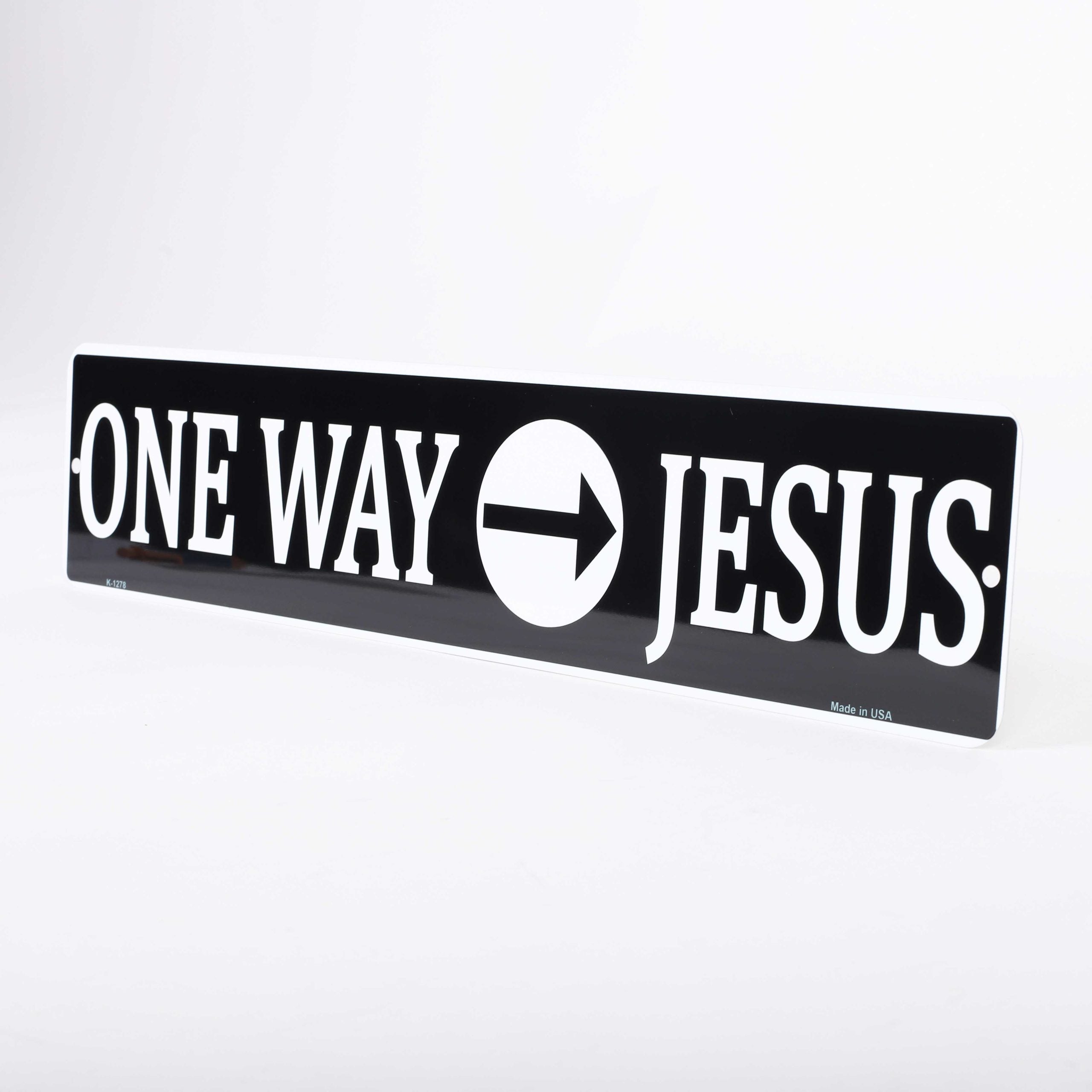 STREET SIGN METAL ONE WAY JESUS