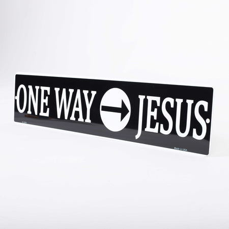 STREET SIGN METAL ONE WAY JESUS