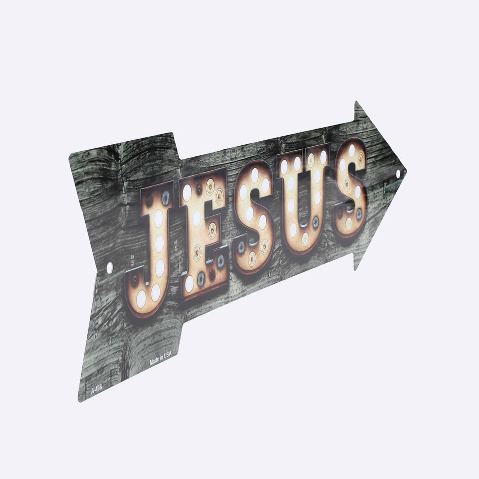 ARROW SIGN METAL JESUS BULB LETTERS