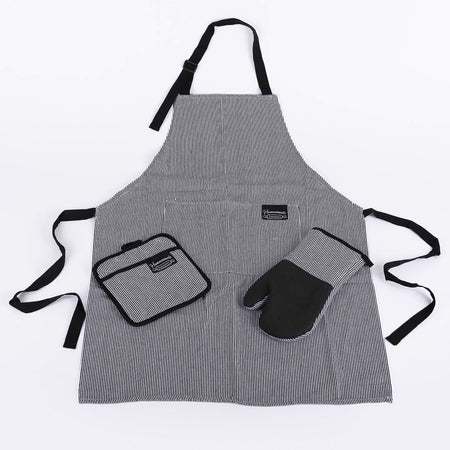 HM KITCHEN APRON BLACK/WHITE