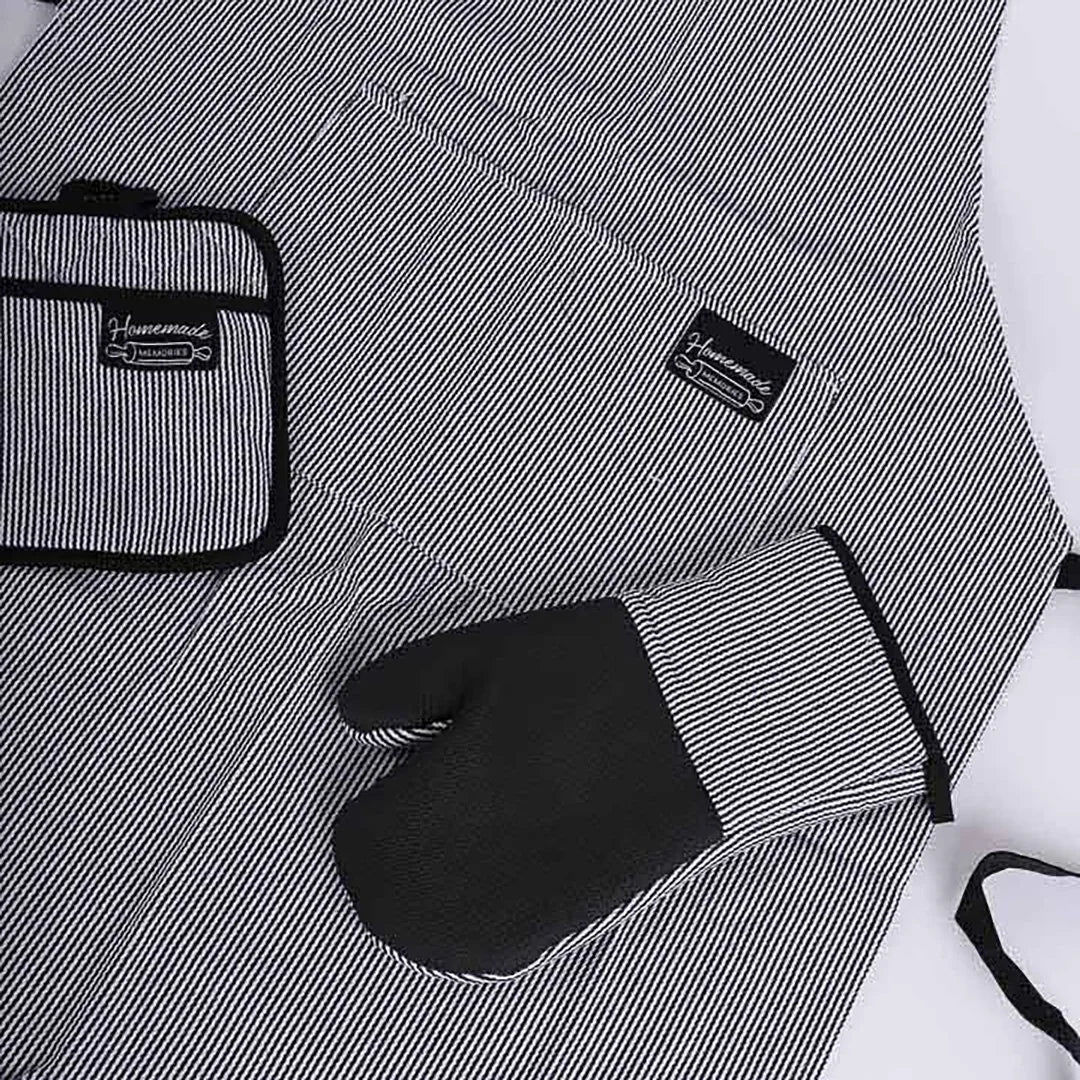 HM KITCHEN APRON BLACK/WHITE
