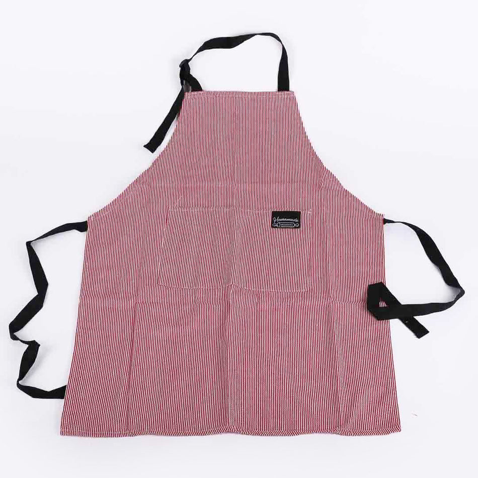 HM KITCHEN APRON RED/WHITE