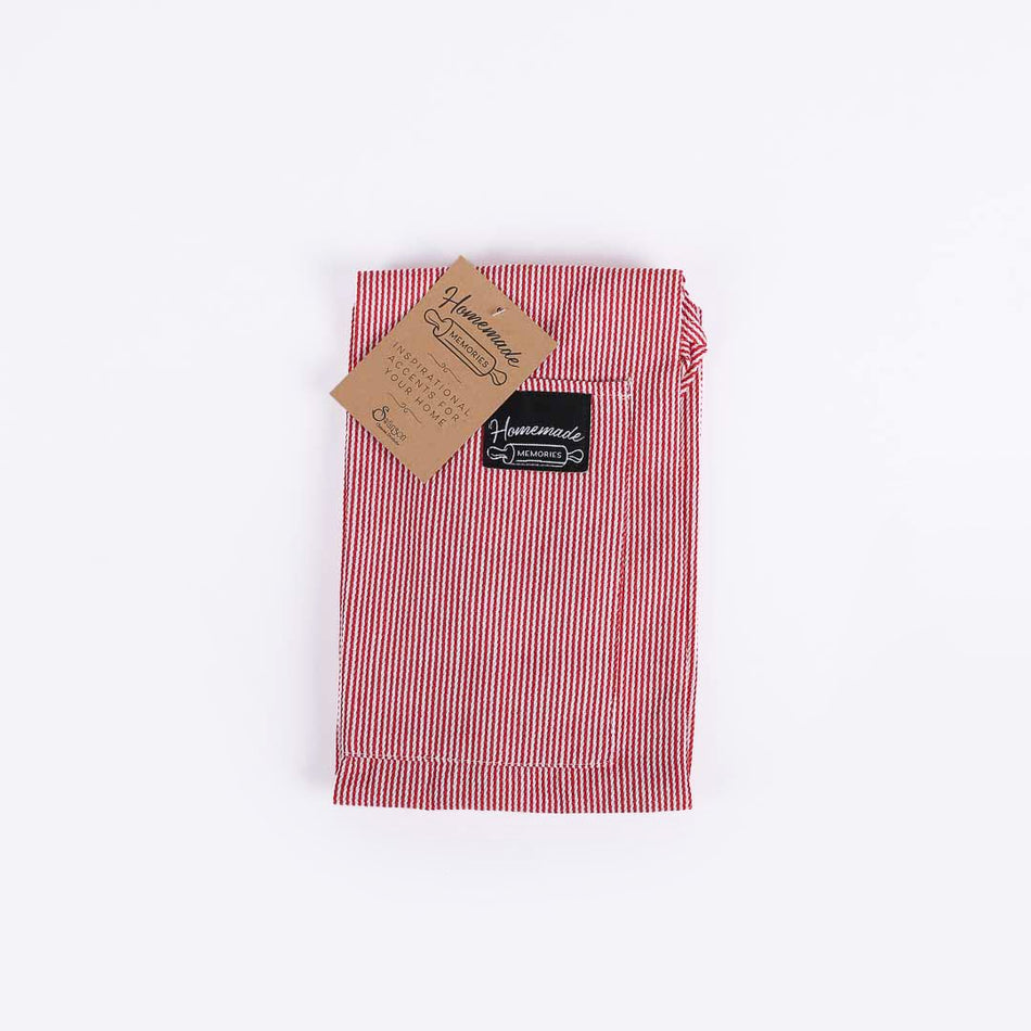 HM KITCHEN APRON RED/WHITE