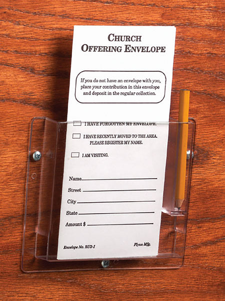 Pew Rack for Envelopes with Pencil Slot by Flynn M.