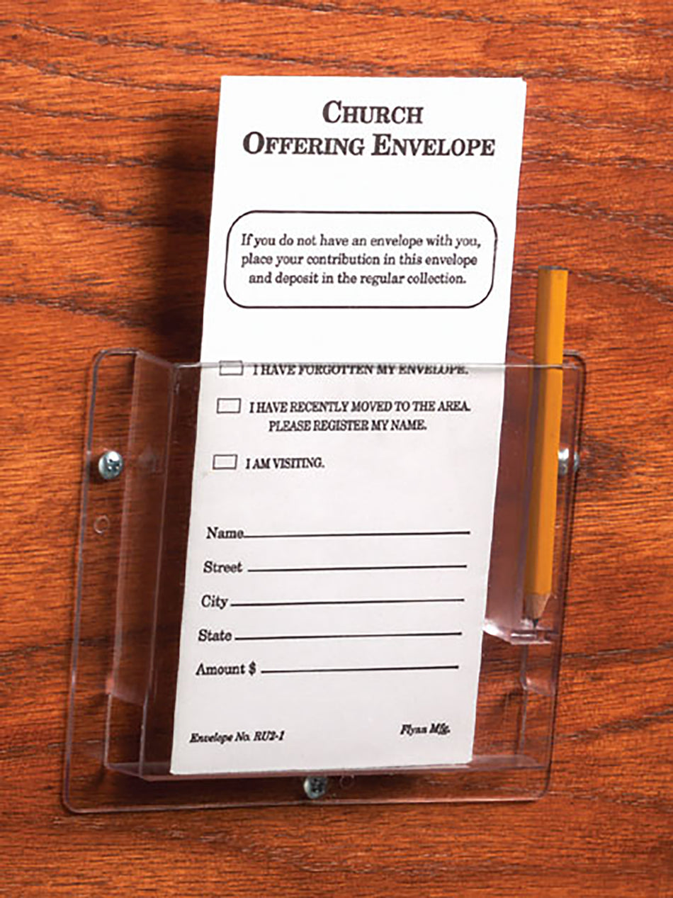 Pew Racks for Envelopes, with Pencil Slot