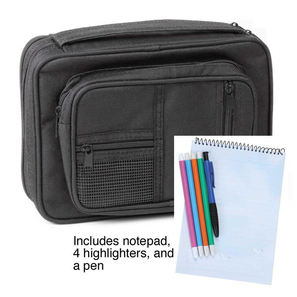 Study Kit Black Canvas Bible Cover by Dicksons