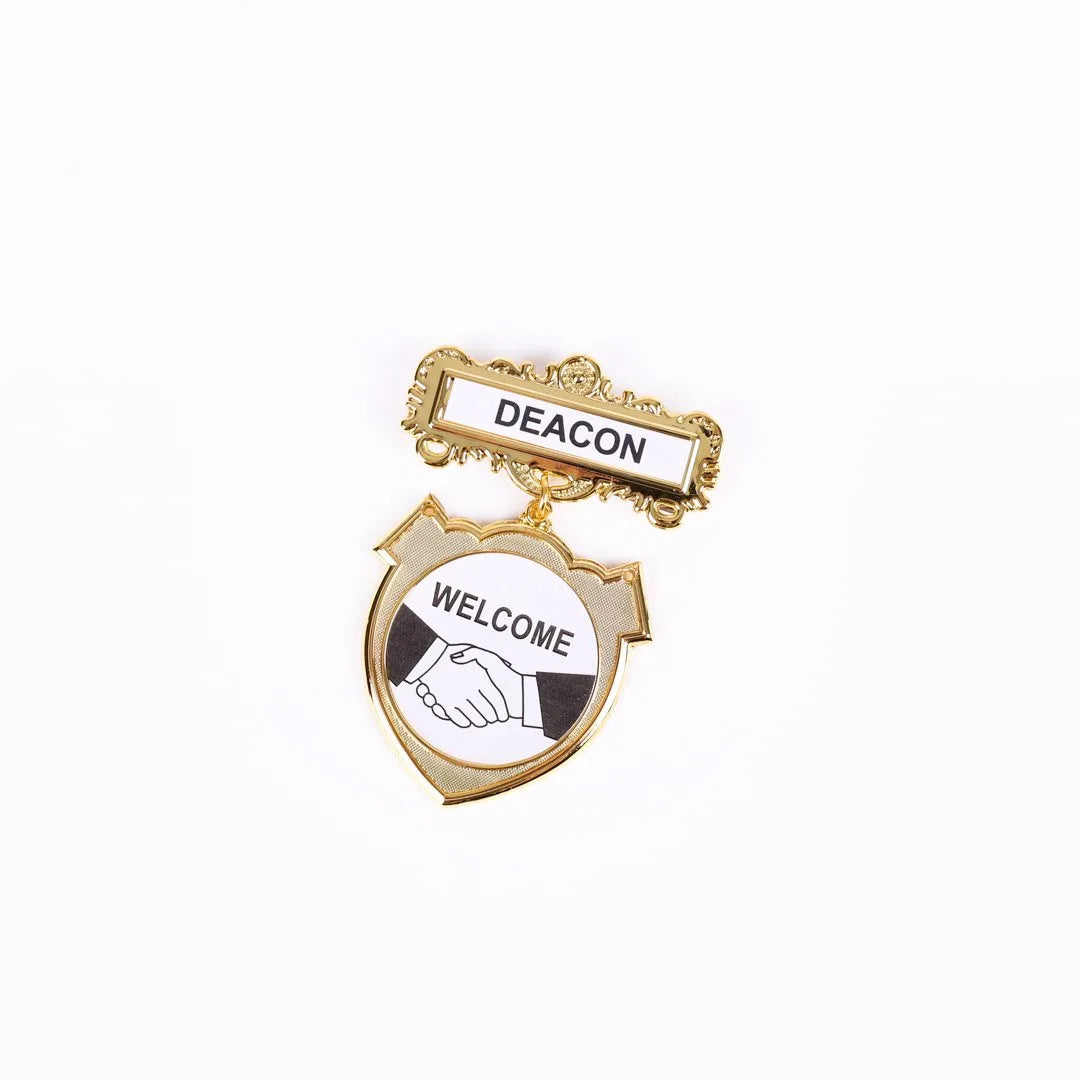 Badge Shield Deacon Shaking Hands Magnet by Swanson Christian Products