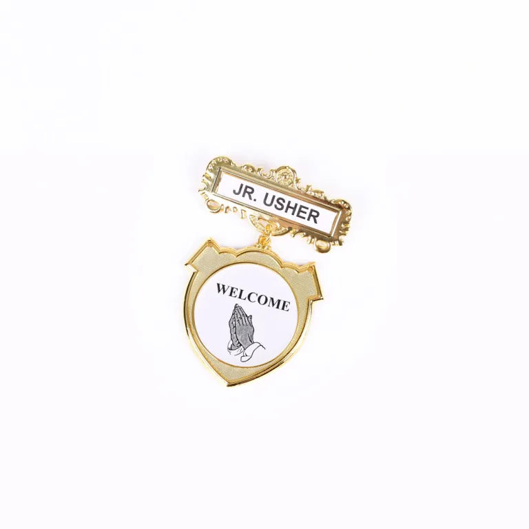 Badge Shield Jr. Usher Ethnic Praying Hand Magnet