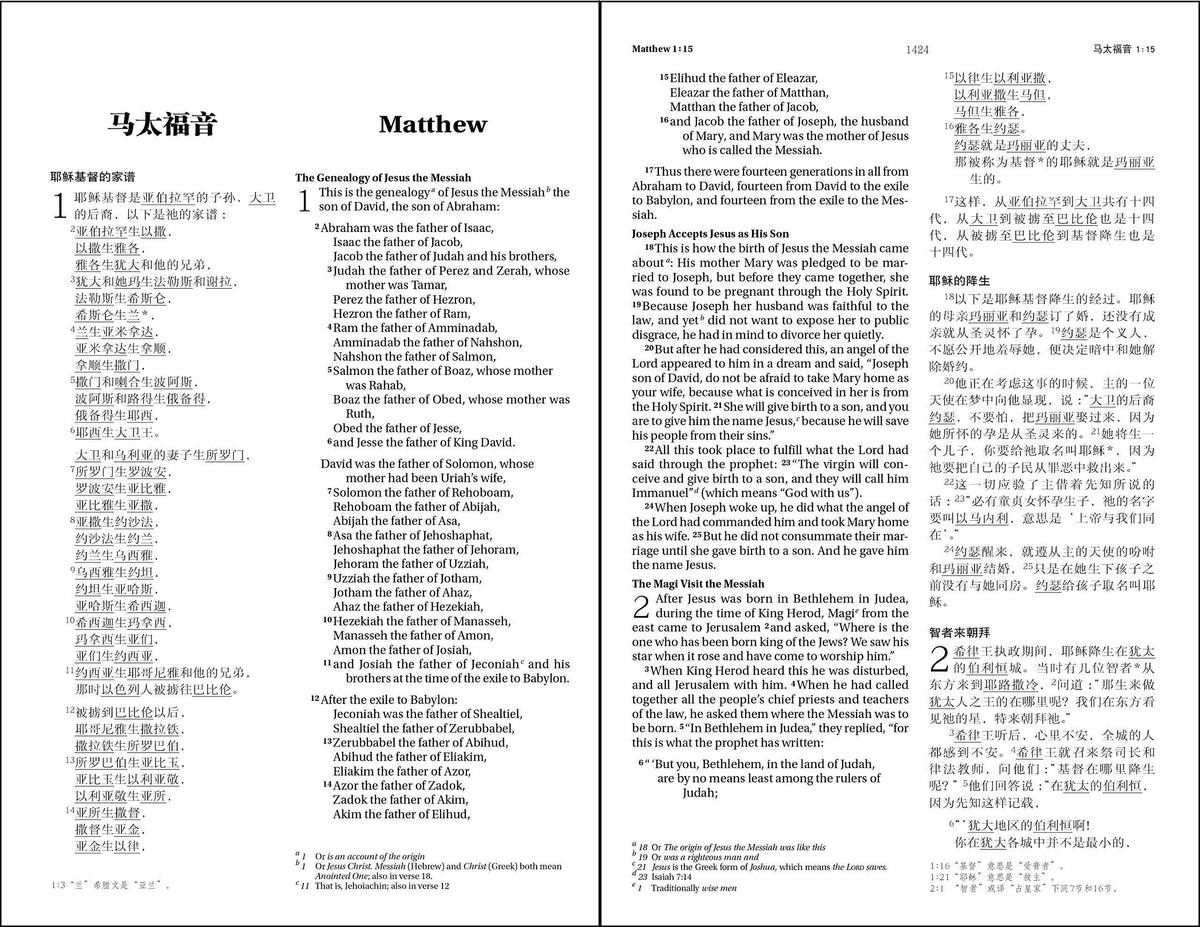 Chinese CCB (Simplified Script)/English NIV Bilingual Bible, Paperback, Yellow/Black (Bilingual edition), product view 5