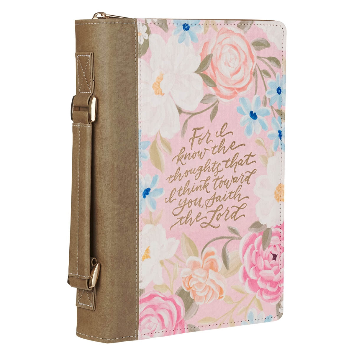 Thoughts I Think Towards You Pink Floral Bible Cover Jer29:11 (800161) by Christian Art Gifts, product view 5