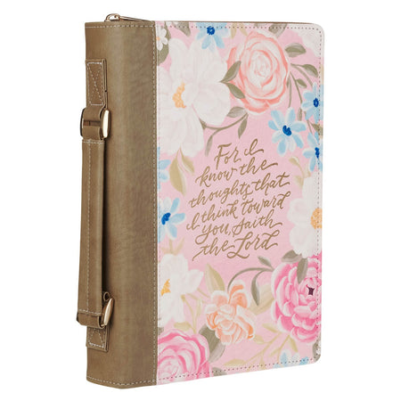 Thoughts I Think Towards You Pink Floral Bible Cover Jer29:11 (800161) by Christian Art Gifts, product view 5