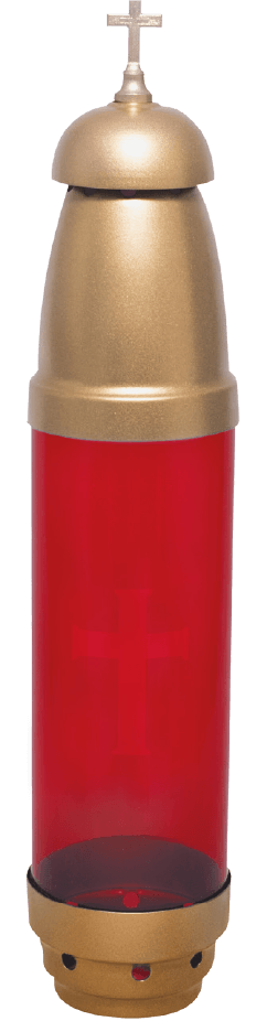 Candle - Gold w/ RED -NO Filigree - W/ Stake by Alviti
