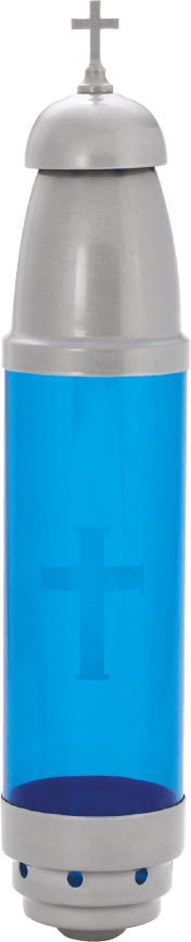 Candle - Silver w/ BLUE - No Filigree - W/ Stake
