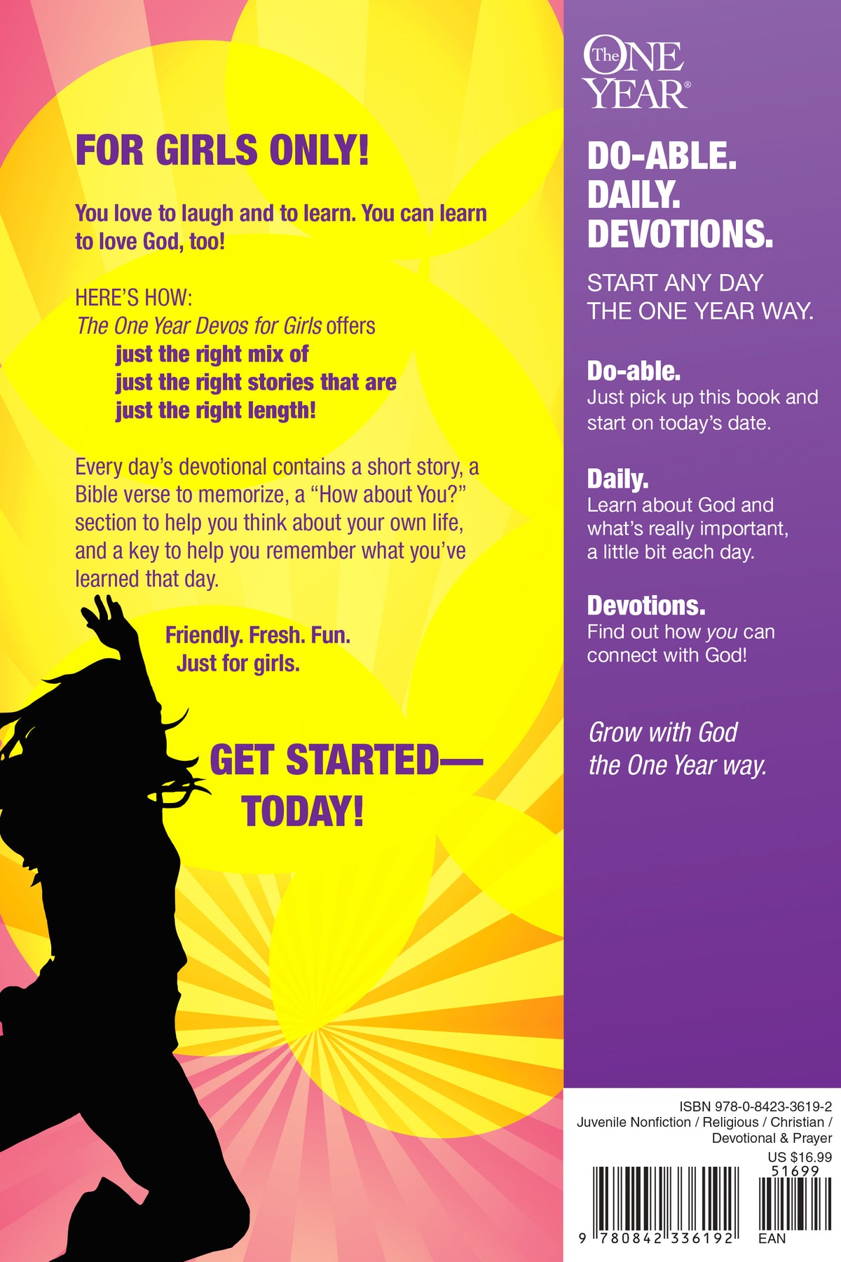 The One Year Devos for Girls by Tyndale, product view 2