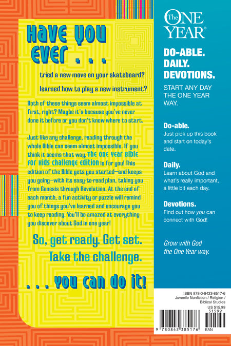 The One Year Bible for Kids, Challenge Edition NLT by Tyndale, product view 2